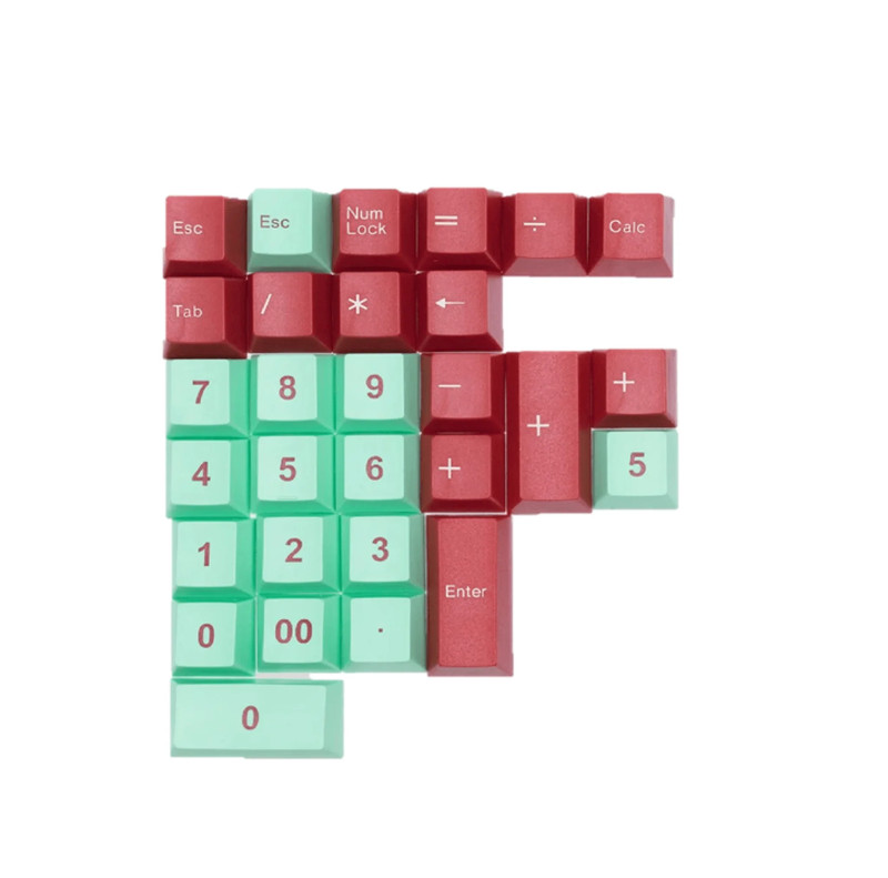 Tai-Hao Abs Keyset-Cubic 29 Add On - Mint/Red - أكسسوار لوحة مفاتيح